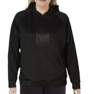 NWT New Nicole Miller Sport Scuba Black Pullover Hoodie Women's Large Cozy Gym L